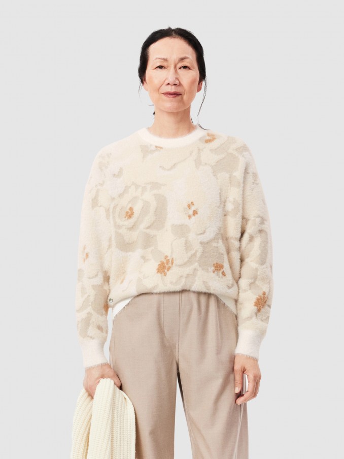 Pullover Woman Cream Lacoste