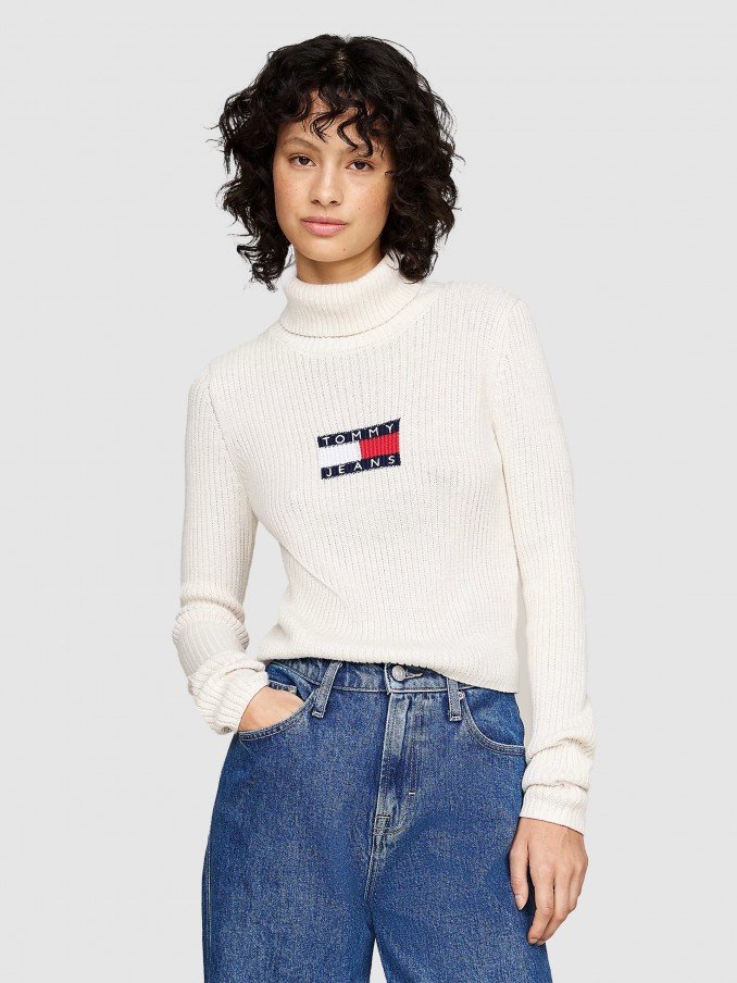 Pullover Woman Beige Tommy Jeans
