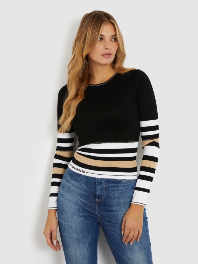 Pullover Woman (Black W / Beige Guess