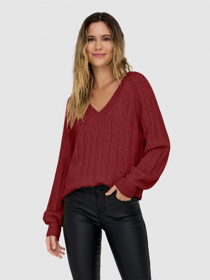 Pullover Woman Bordeaux Only