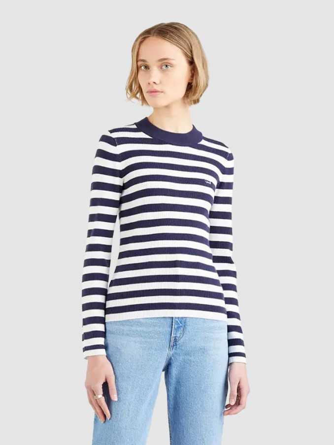 Sueter Mujer Raya Azul Levis
