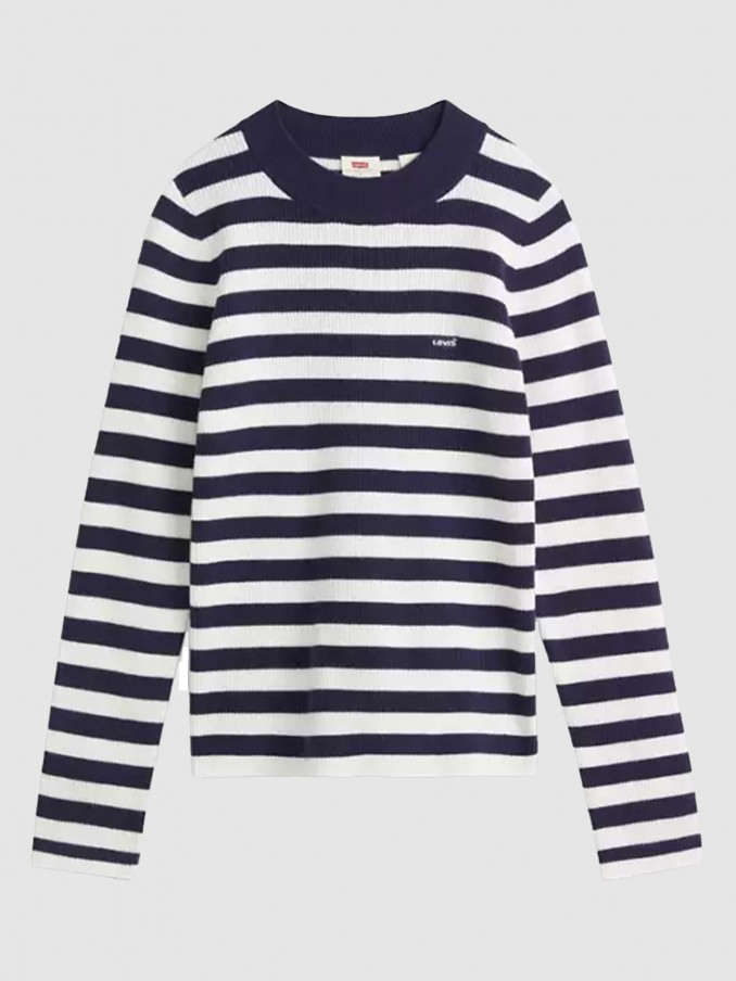 Pullover Woman Blue Stripe Levis