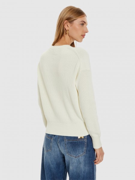 Pullover Woman White Guess Jeans