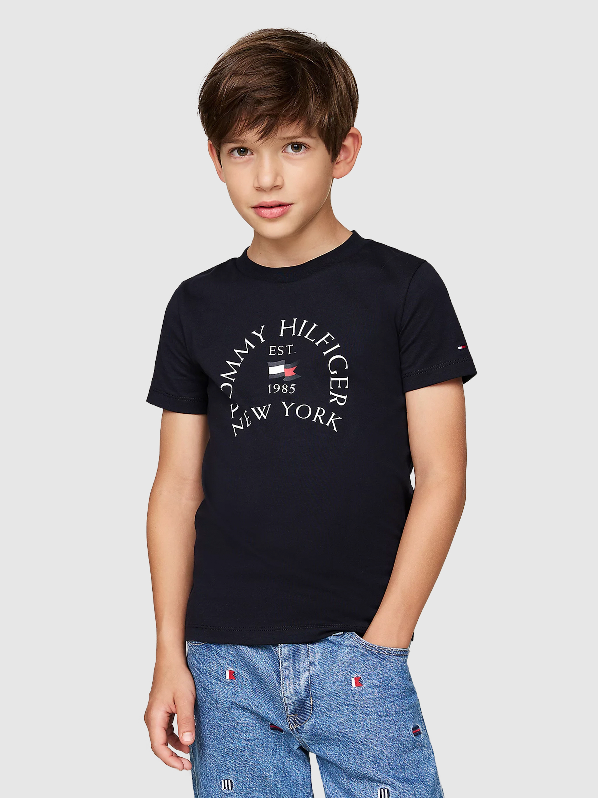 T-Shirt Menino Nautical Arch Printed Reg Tee Ss Tommy Hilfiger- Kids