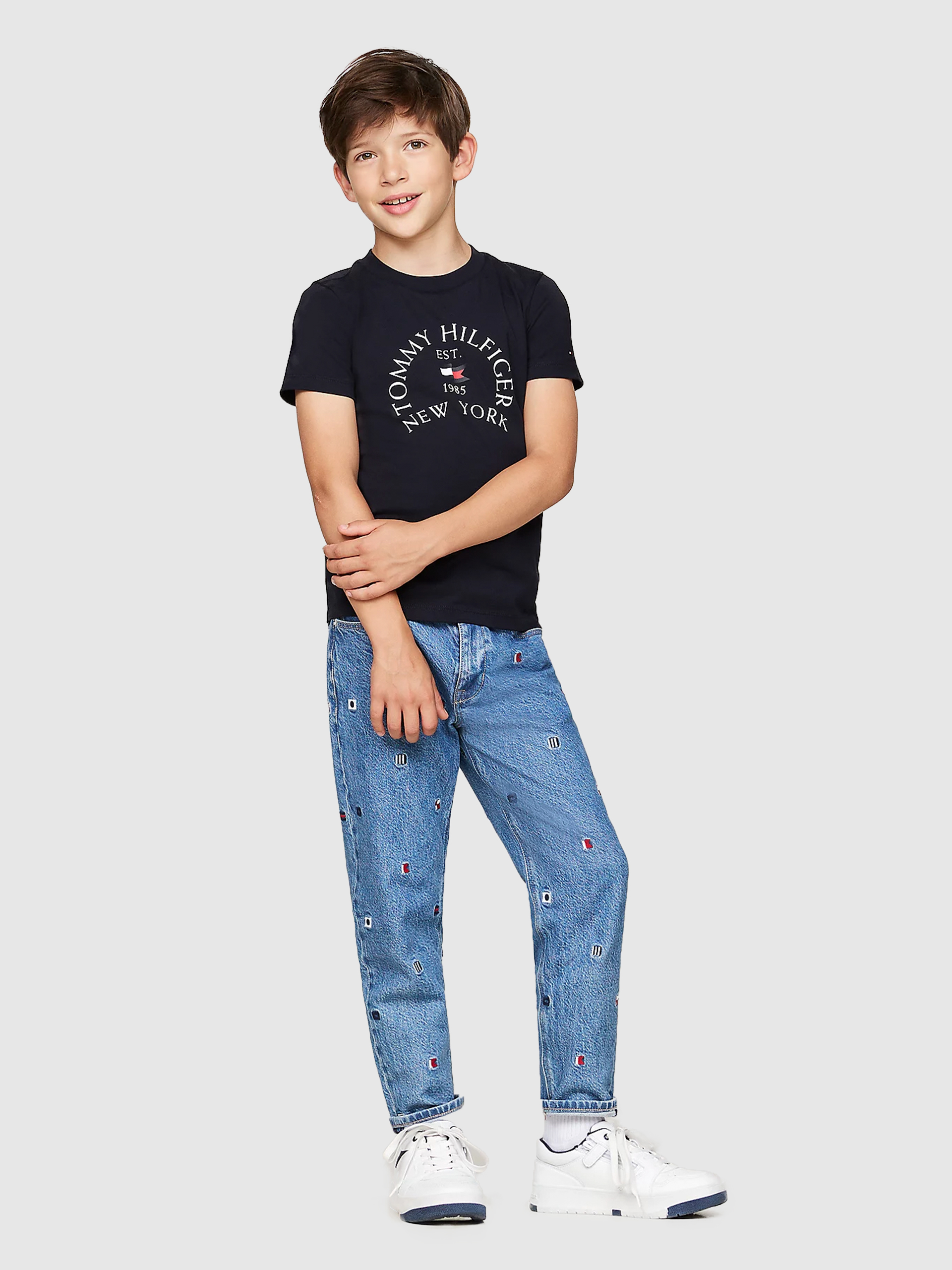 T-Shirt Menino Nautical Arch Printed Reg Tee Ss Tommy Hilfiger- Kids