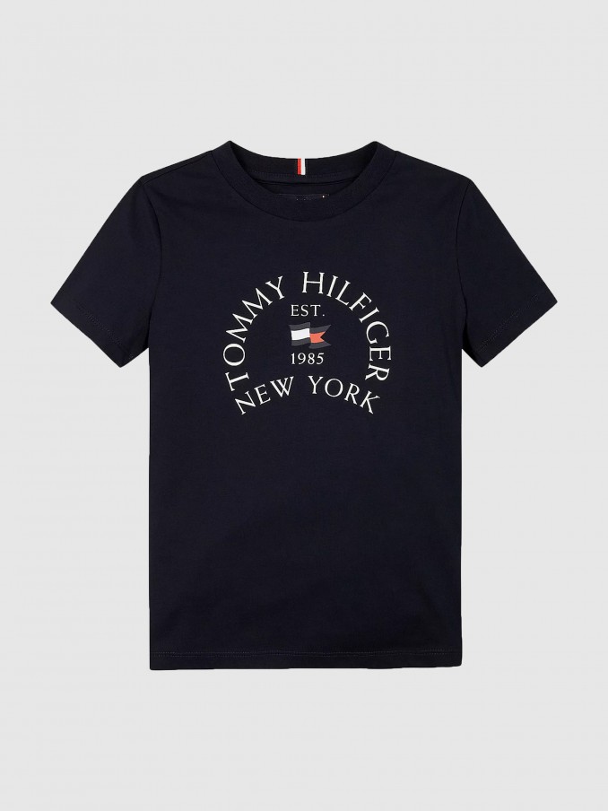 T-Shirt Menino Nautical Arch Printed Reg Tee Ss Tommy Hilfiger- Kids