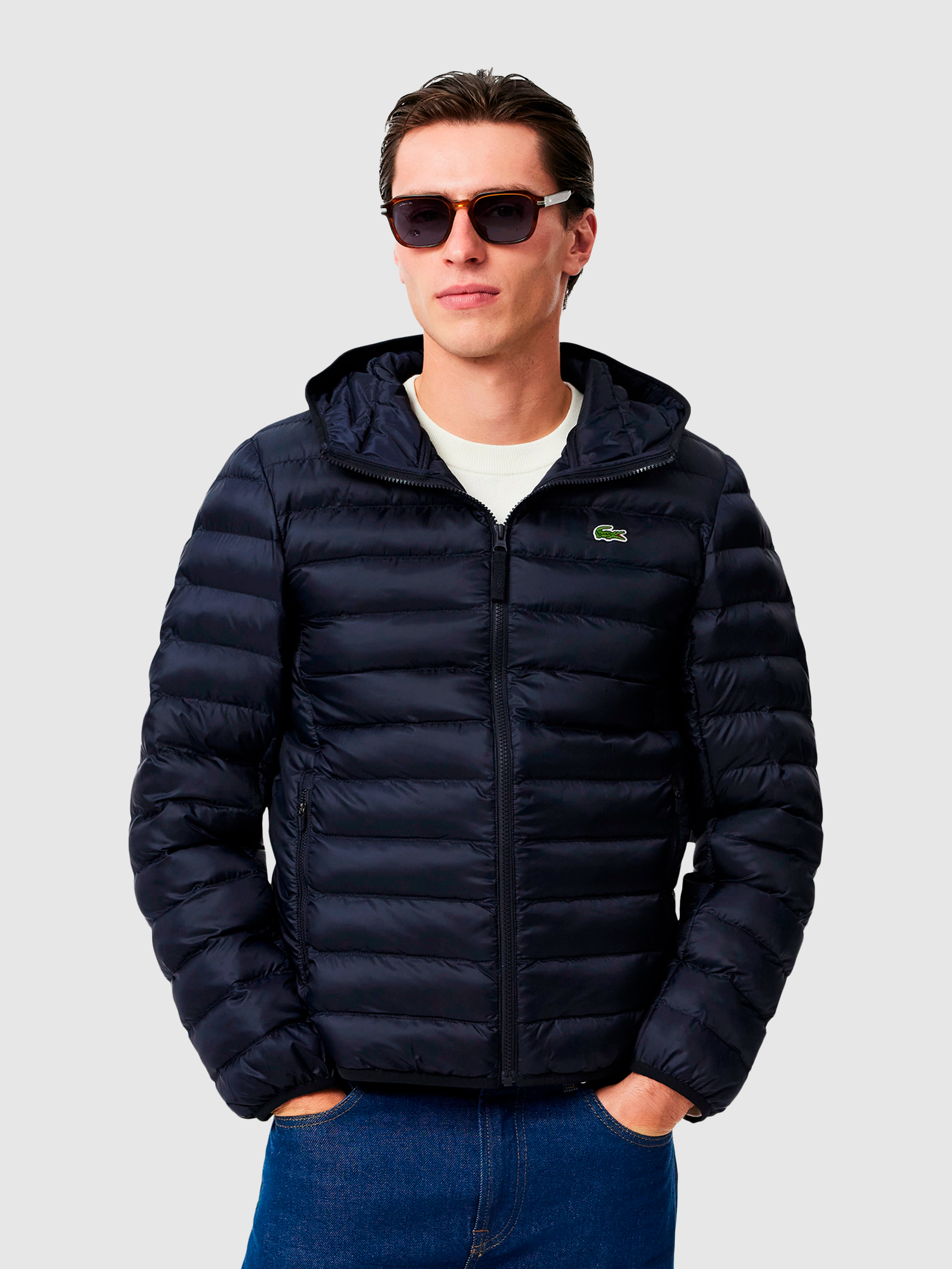 Blusao Homem Water-Repellent Quilted Hooded Puffed Jacket Lacoste