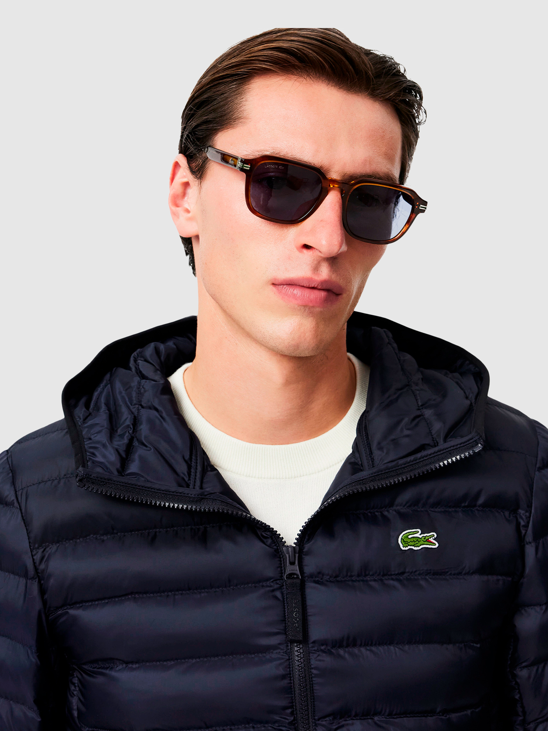 Blusao Homem Water-Repellent Quilted Hooded Puffed Jacket Lacoste