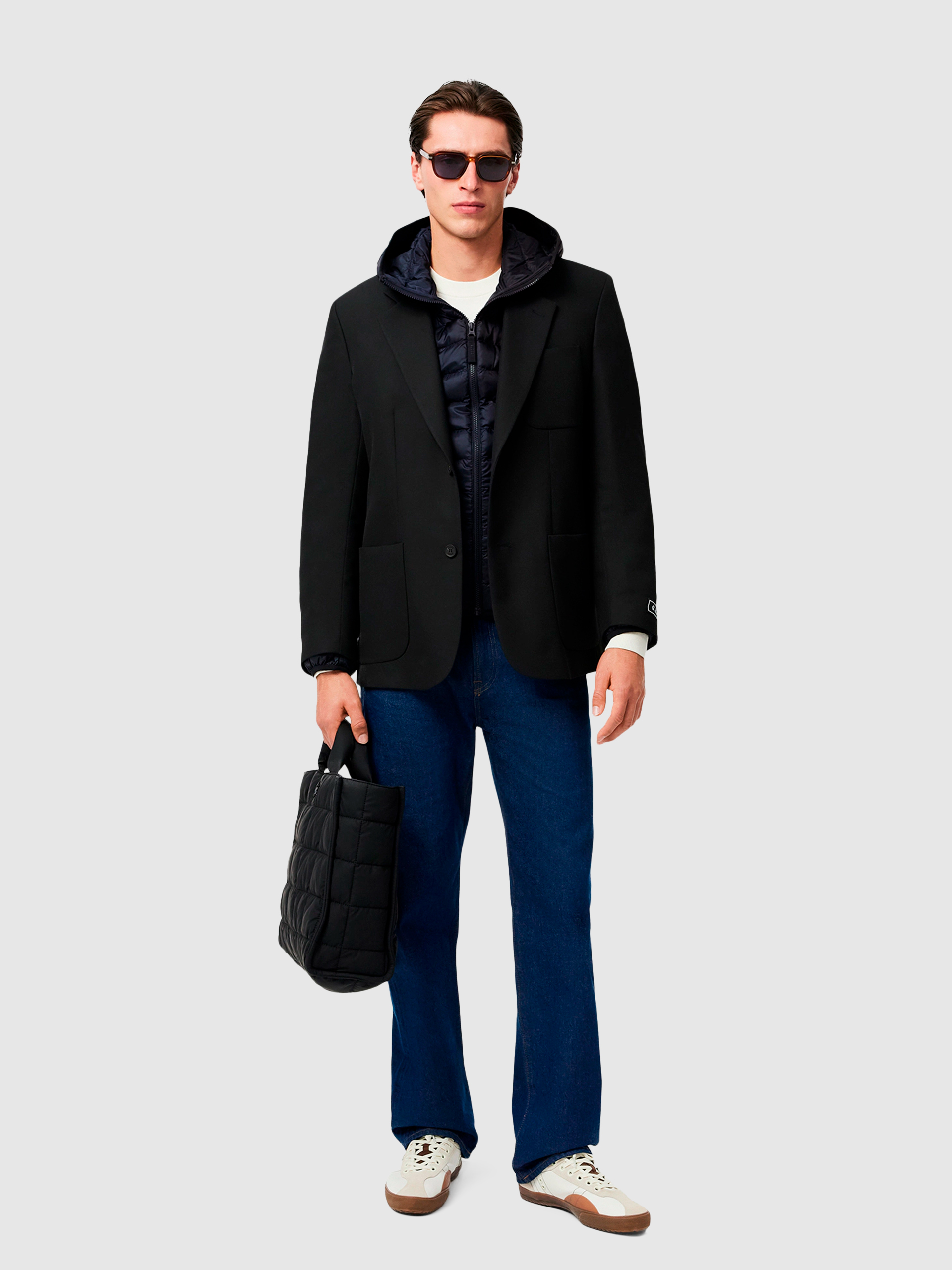 Blusao Homem Water-Repellent Quilted Hooded Puffed Jacket Lacoste