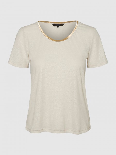 T-Shirt Woman Cream Vero Moda
