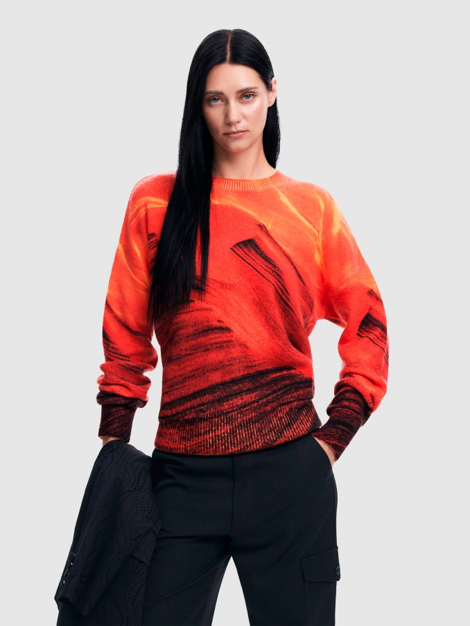 Sueter Mujer Naranja Desigual