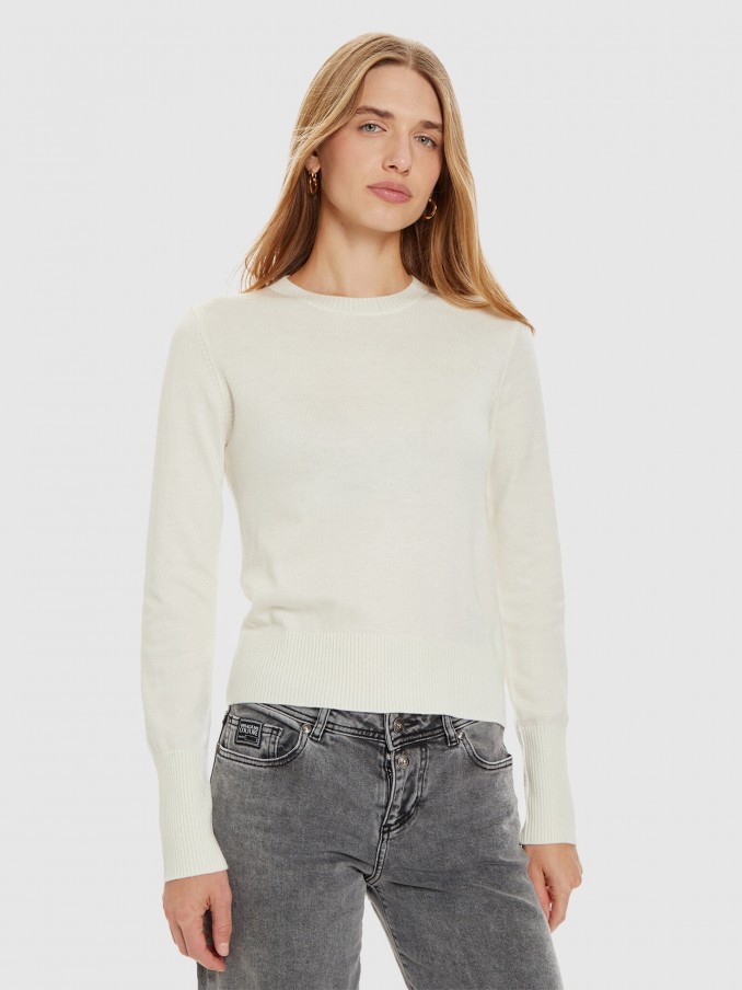Pullover Woman White Guess Jeans
