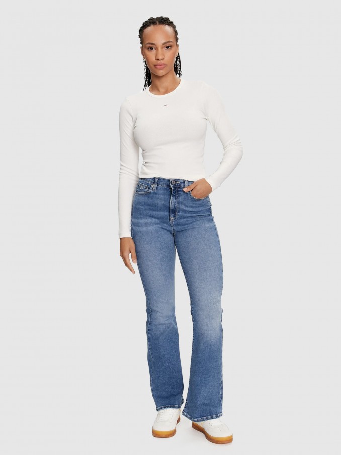 Sueter Mujer Blanco Tommy Jeans