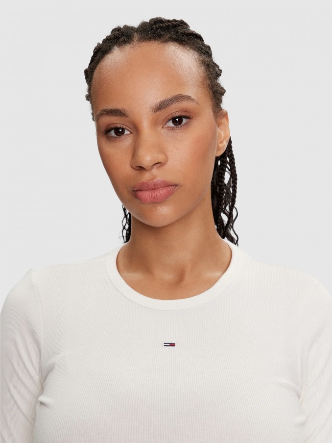 Sueter Mujer Blanco Tommy Jeans