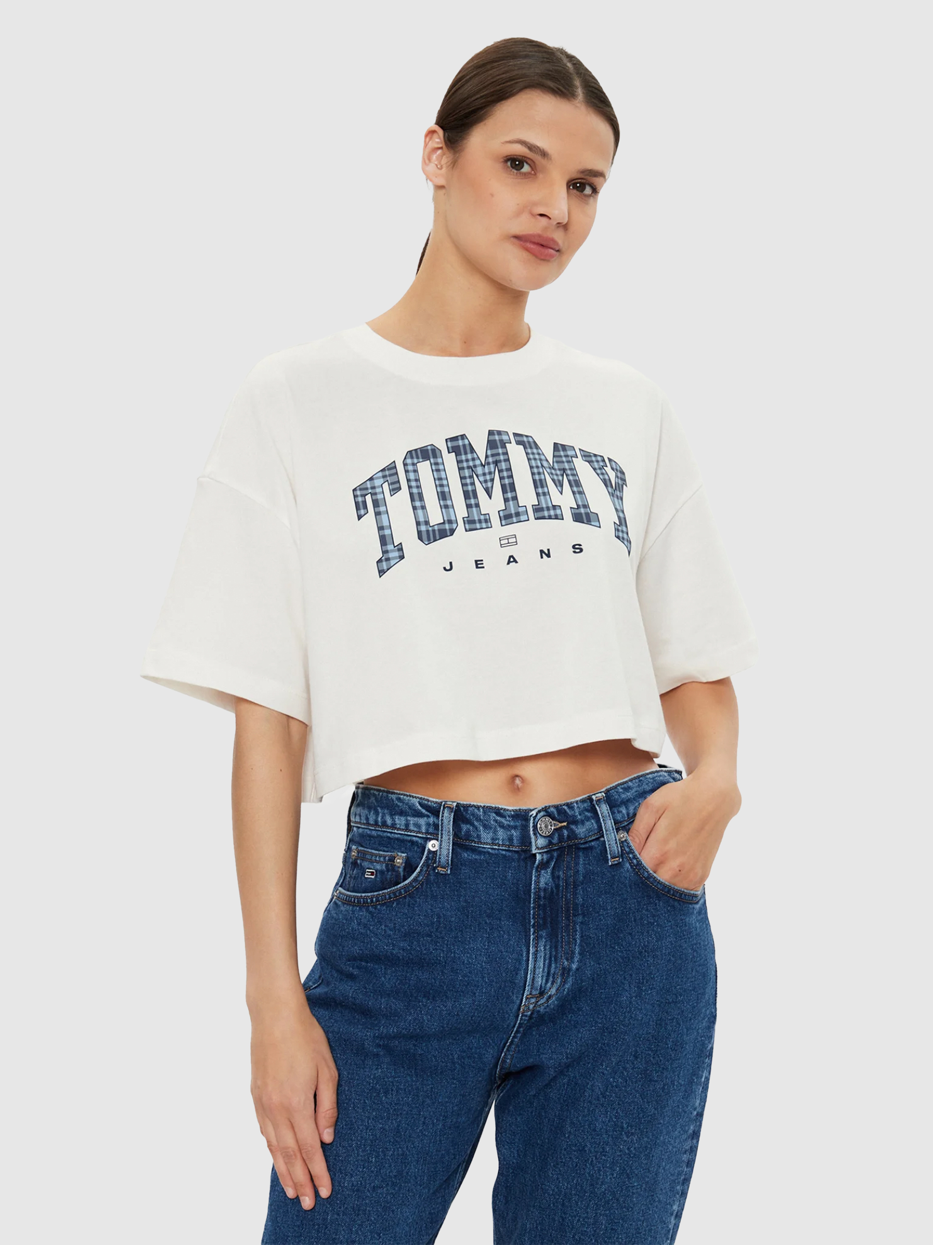 T-Shirt Mulher Tjw Ovs Crp Prep Explo 1 Tee Ext Tommy Jeans