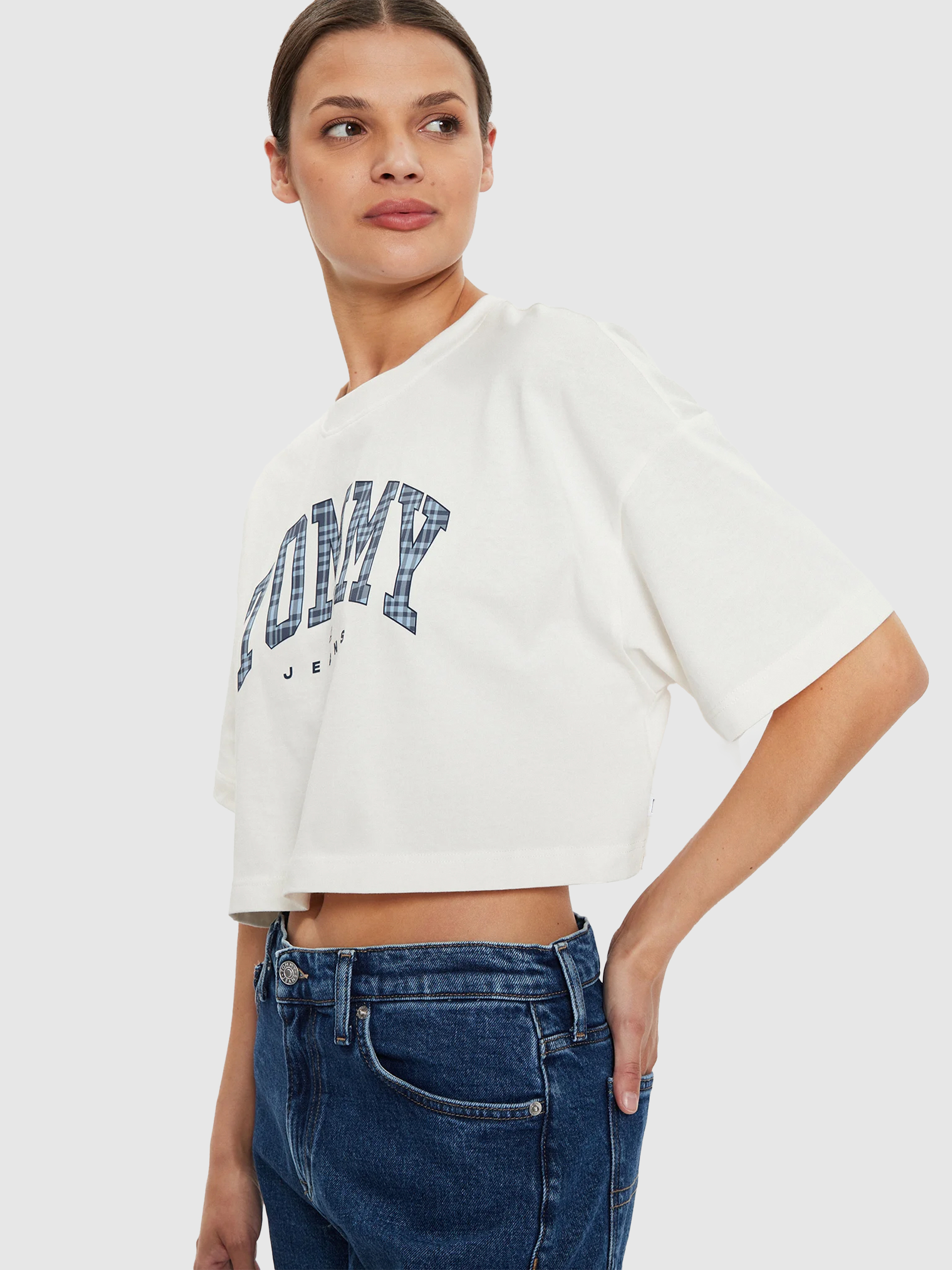 T-Shirt Mulher Tjw Ovs Crp Prep Explo 1 Tee Ext Tommy Jeans