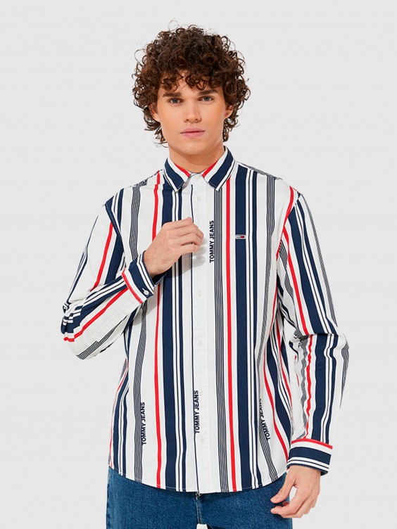 Camisa Hombre Tommy Jeans Azul marino Mellmak