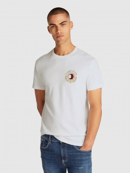 Homem Tjm Reg Tommy Crest Tee Tommy Jeans