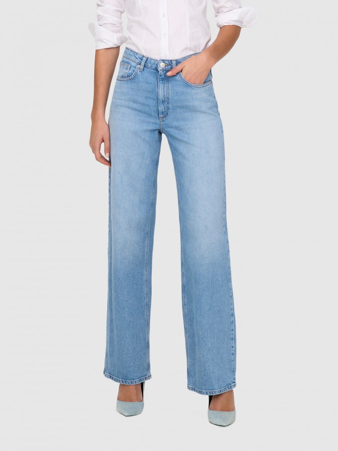 Calca Mulher Onljuicy Hw Wide Leg Rea141 Dnm Noos Only