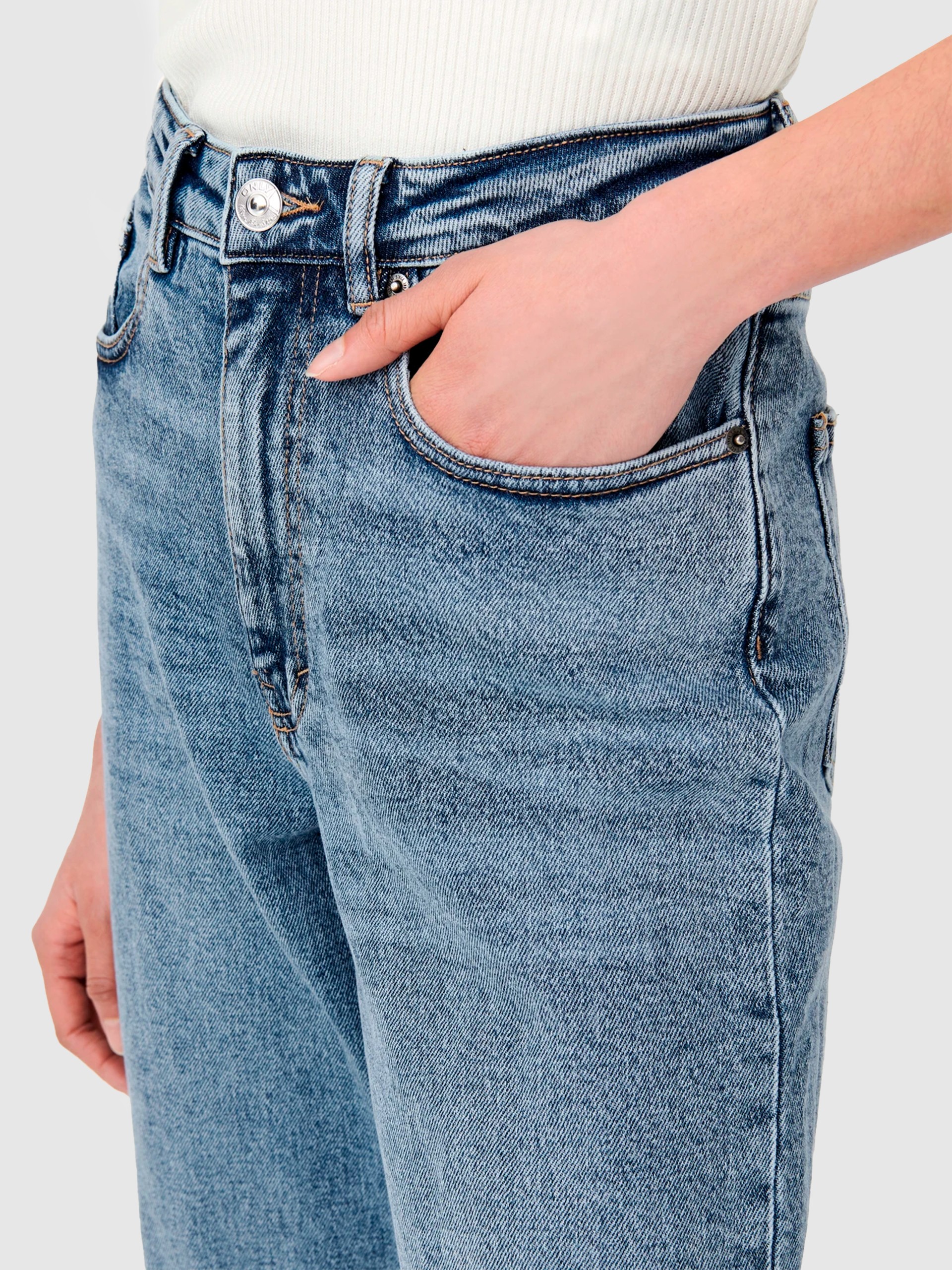 Only Jeans Para Mujer, Azul Medio (Mezclilla Azul Medio), M