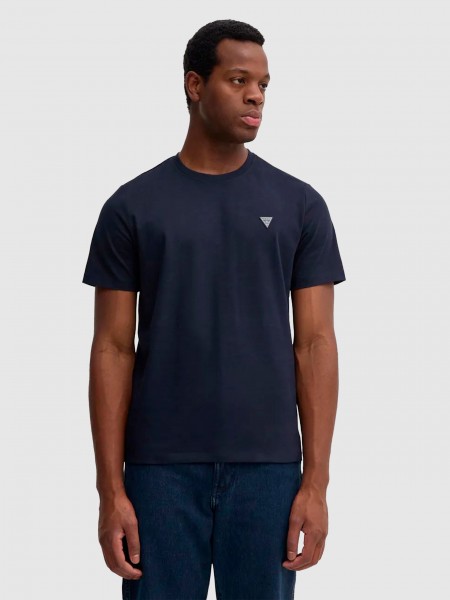 Camiseta Hombre Azul Oscuro Guess