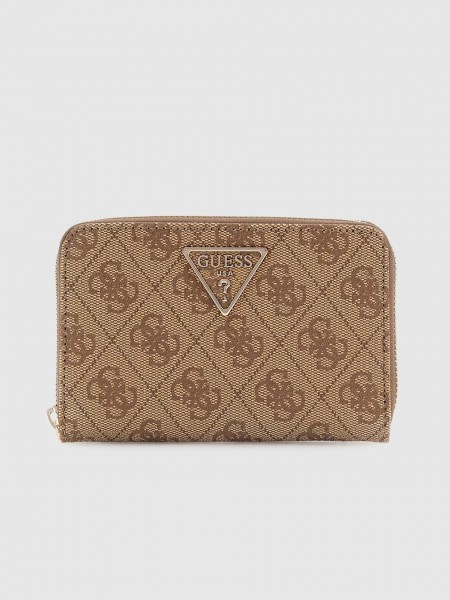 Billetera Mujer Beige Guess