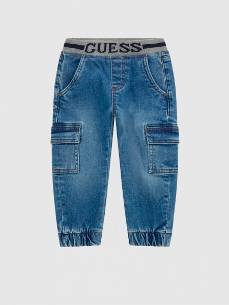 Calcao Menino Comfort Denim Pull On Pants Guess Kids