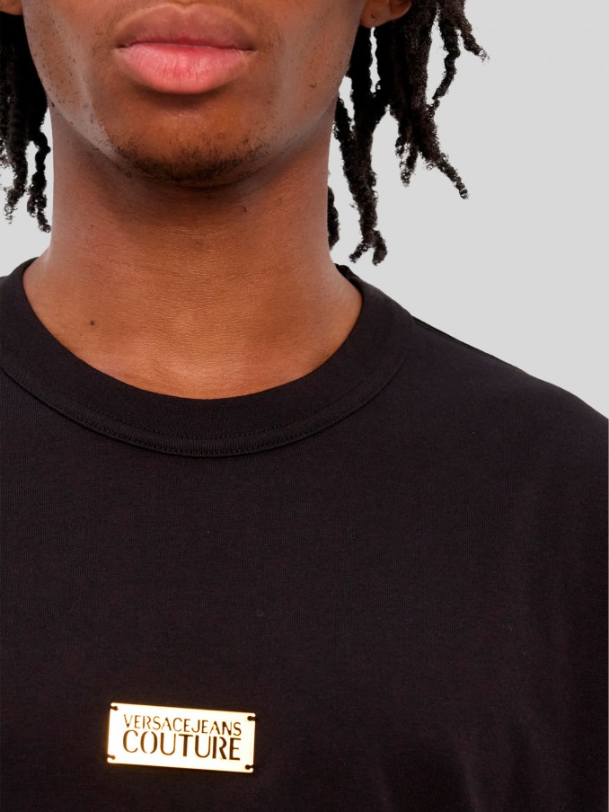 T-Shirt Homem 78Up601 R Placket T-Shirt Versace