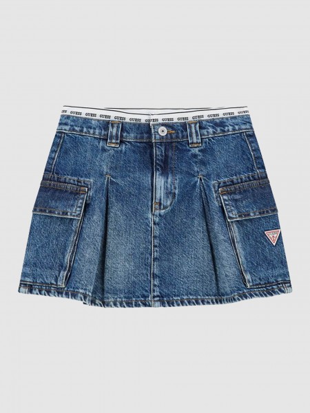 Saia Menina Rigid Denim Skirt Guess Kids