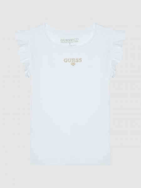 T-Shirt Menina Ss T-Shirt With Frills Guess Kids