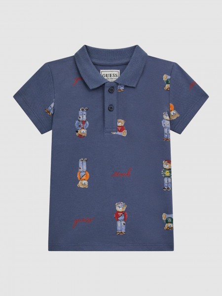 Polo Shirt Baby Boy Blue Guess