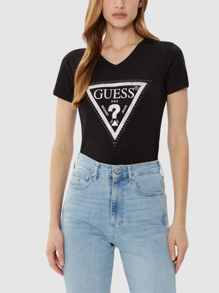 T-Shirt Woman Black Guess