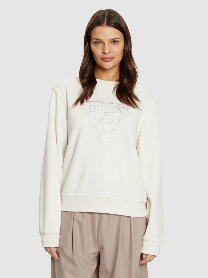 Jersey Mujer Crema Guess