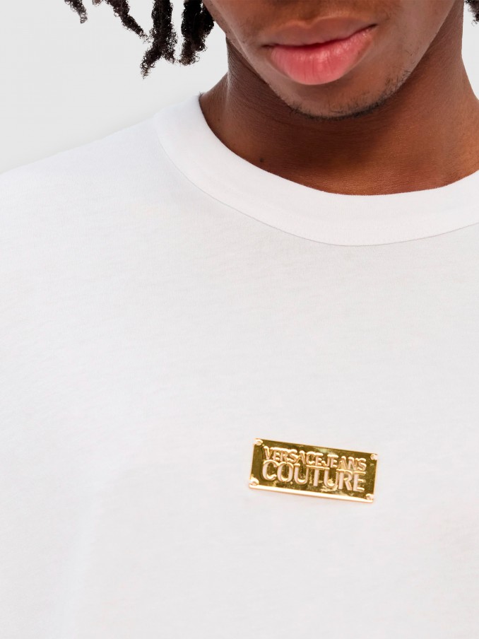 T-Shirt Homem 78Up601 R Placket T-Shirt Versace