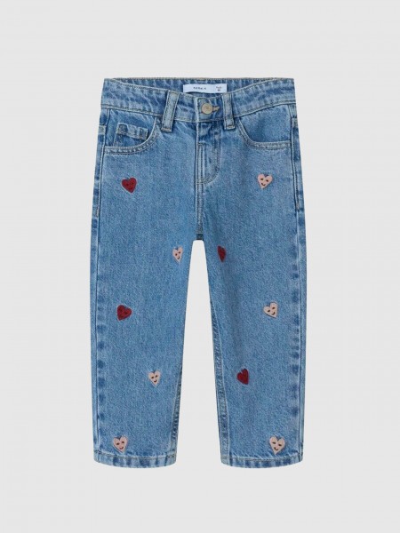 Calca Menina Nmfbella Mom Emb Jeans 3285-Be Noos Name It