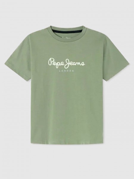 T-Shirt Boy Green Pepe Jeans London