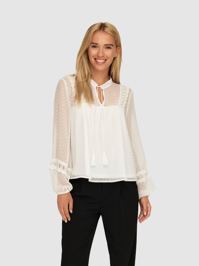Blusa Mulher Onltessa Eliza Ls Top Wvn Only