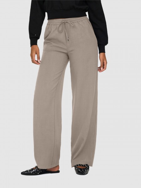 Pants Woman Beige Only