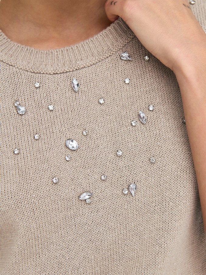 Camisolas Mulher Onljules Ss Bling O-Neck Ex Knt Only