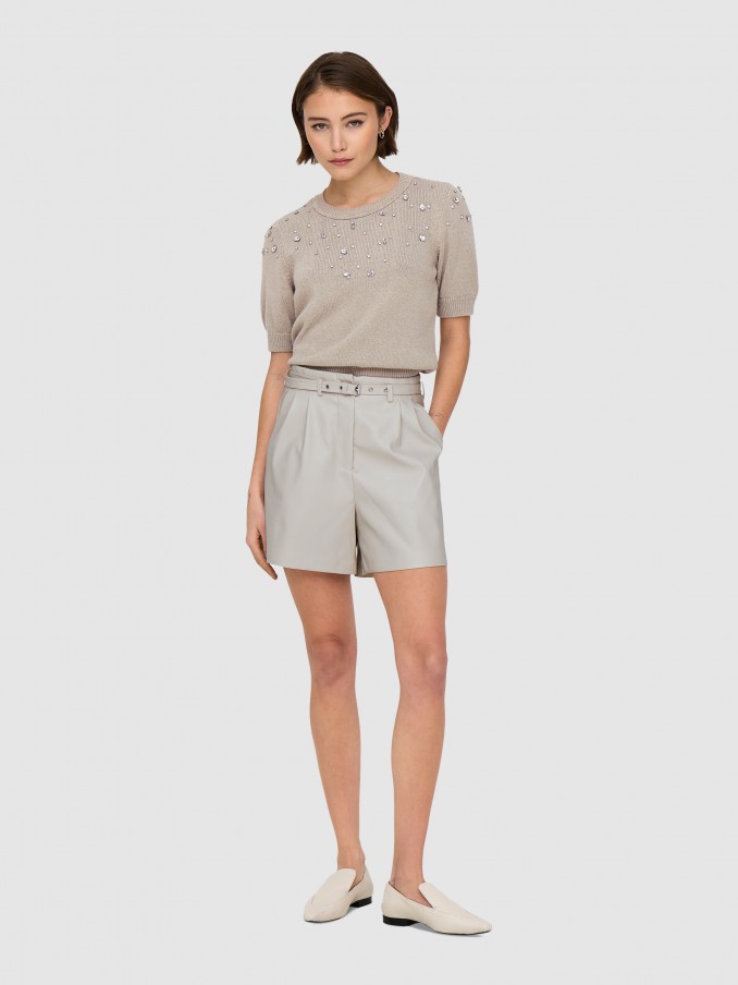 Camisolas Mulher Onljules Ss Bling O-Neck Ex Knt Only