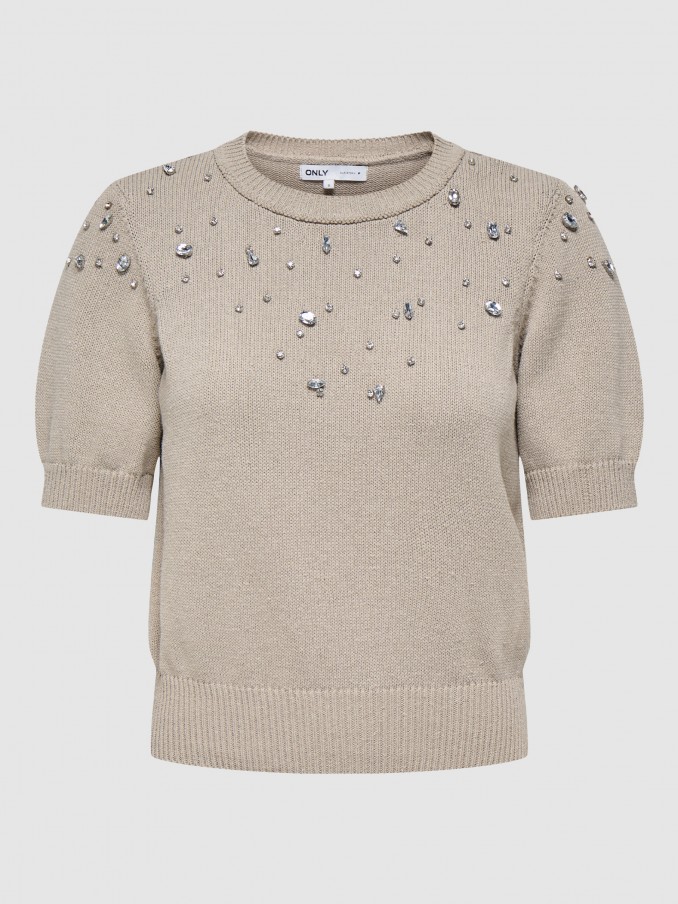 Camisolas Mulher Onljules Ss Bling O-Neck Ex Knt Only