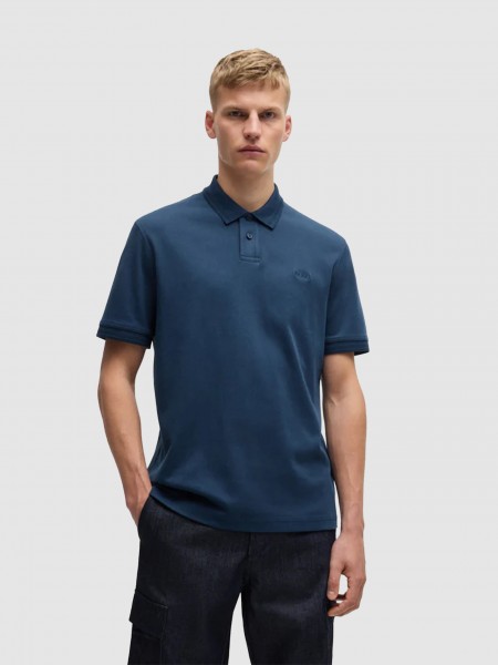 Polo Hombre Azul Oscuro Boss Orange