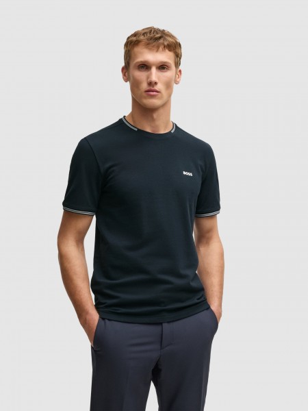 T-Shirt Man Dark Blue Boss Green