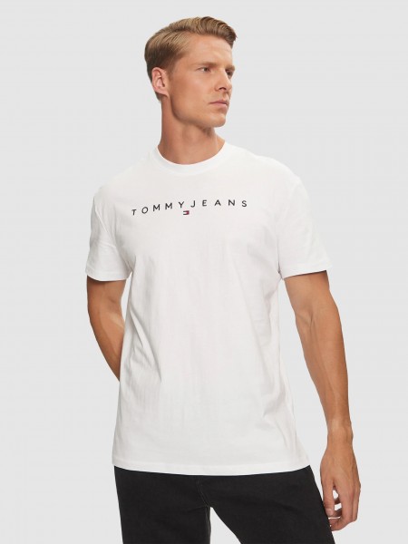 T-Shirt Homem Tjm Reg Linear Logo Tee Ext Tommy Jeans