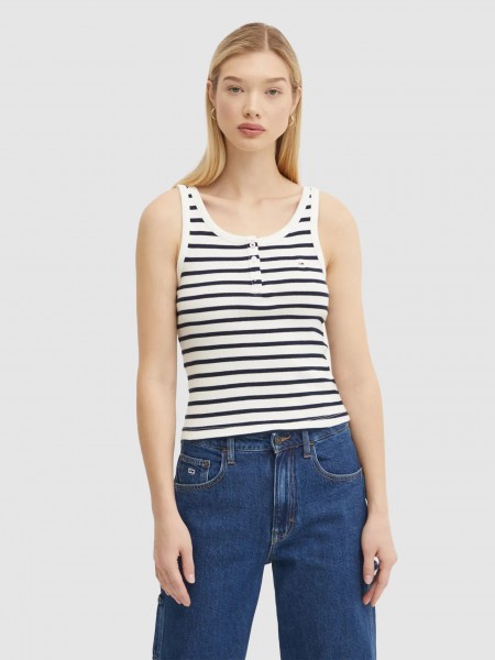 Tops Mulher Tjw Slim Button Tank Tommy Jeans