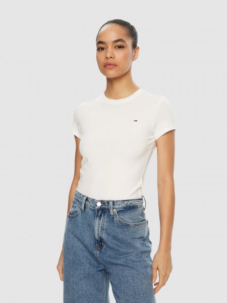 T-Shirt Woman White Tommy Jeans