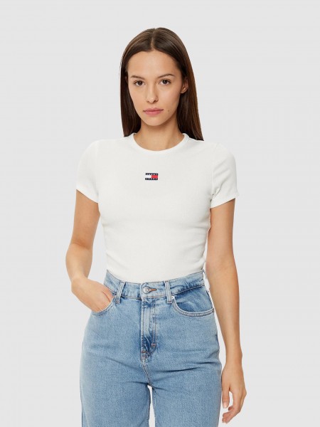 T-Shirt Woman White Tommy Jeans