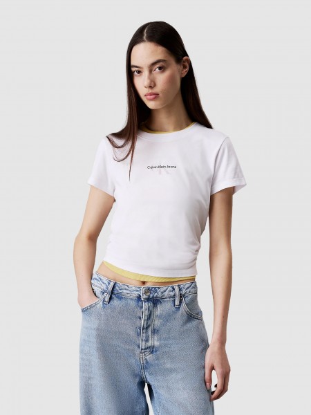 T-Shirt Mulher Gradient Monologo Slim Tee Calvin Klein