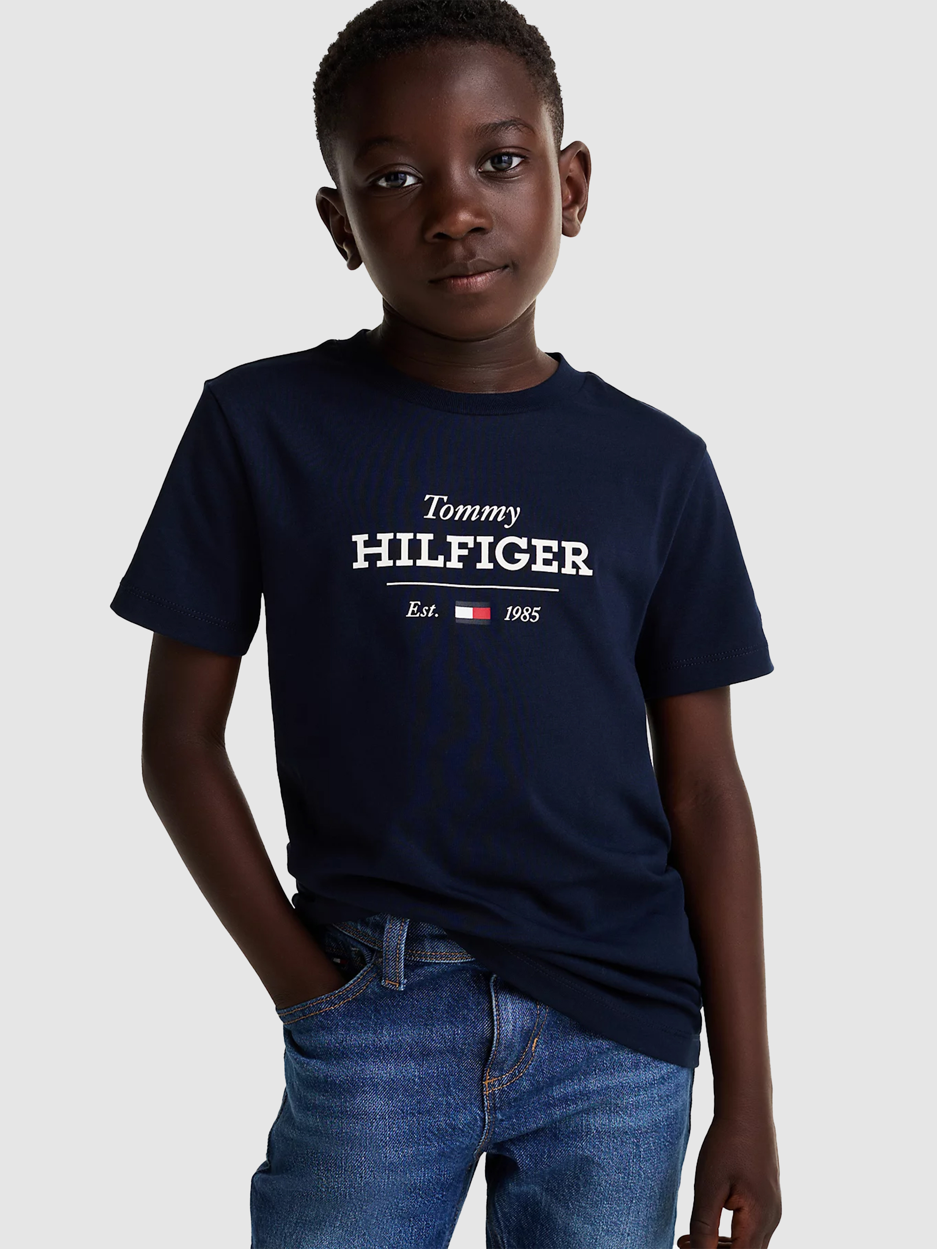 T-Shirt Menino Monotype 1985 Reg Tee Ss Tommy Hilfiger- Kids