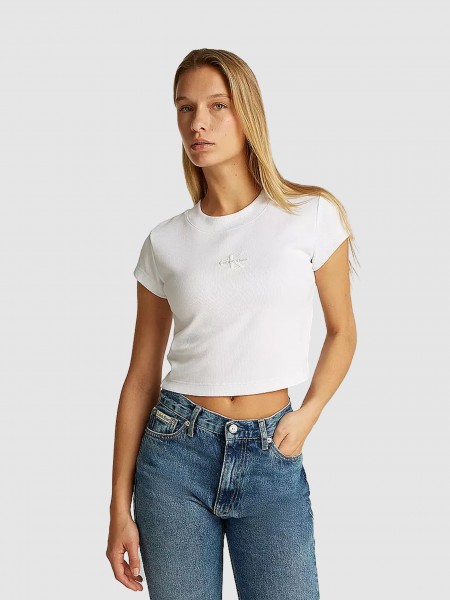Mulher Monogram Baby Tee Calvin Klein